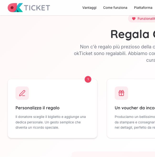 Gift tickets desktop view